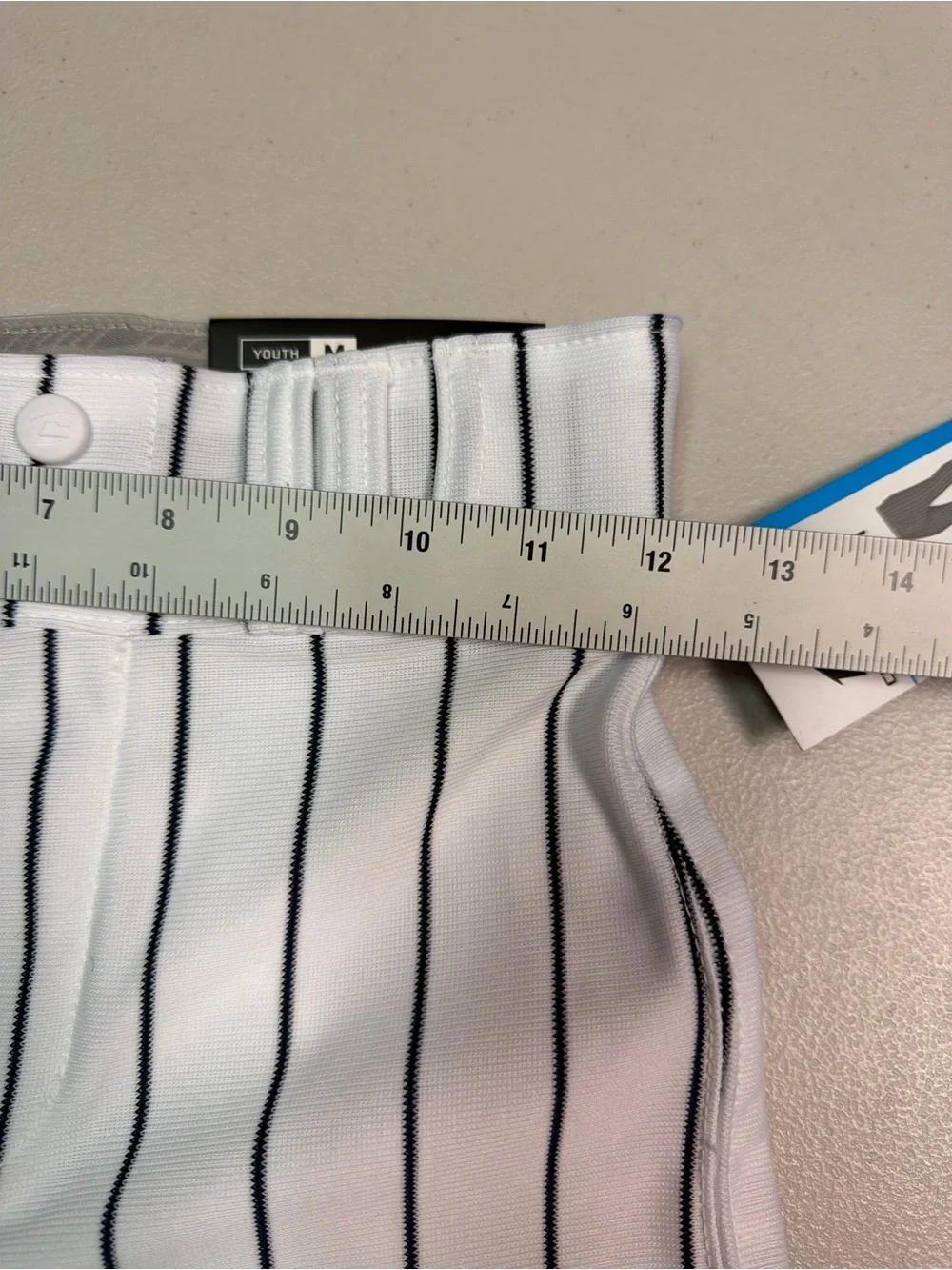 Champro Youth M Triple Crown 2.0 Open Bottom Baseball Pants White/Navy Pinstripe